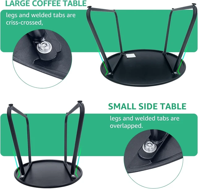 Alt view image 5 of 5 - Set of 2 Weather Resistant Steel Round Coffee Tables Outdoor Nesting End Tables for Patio, Balcony, Bistro & Indoor, Black (Black)