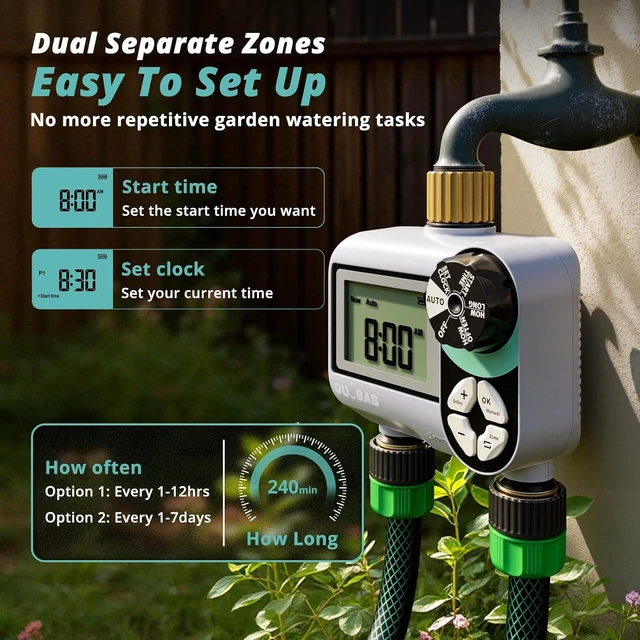Alt view image 2 of 7 - Programmable Brass Sprinkler Timer for Garden Water Hose