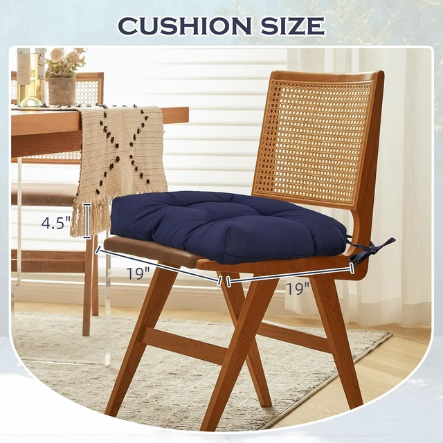 Alt view image 6 of 7 - 2 Pack Thick Tufted Waterproof Outdoor Chair Cushions, Hawaii