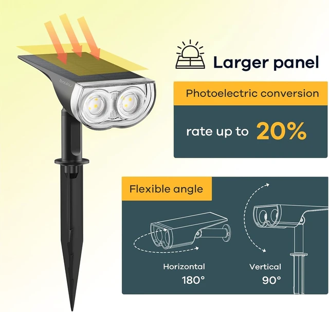 Alt view image 3 of 6 - 6 Pack Warm White Waterproof Solar Spotlights Dusk to Dawn Outdoor
