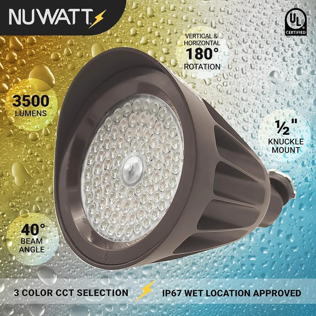 Alt view image 7 of 7 - Bronze 25W LED Bullet Spot Light for Outdoor Landscapes, CCT 30K-50K