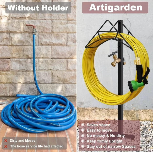 Alt view image 4 of 7 - Freestanding Garden Hose Holder Stand with Brass Spigot Faucet