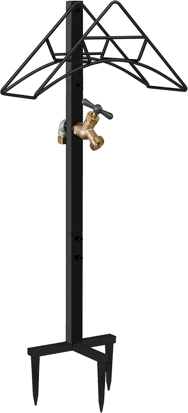 Alt view image 6 of 7 - Freestanding Garden Hose Holder Stand with Brass Spigot Faucet