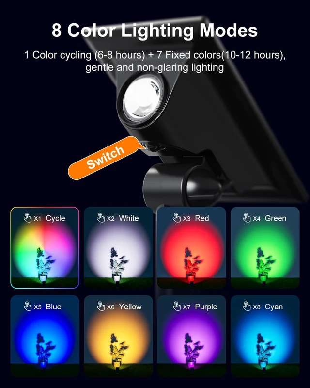 Alt view image 2 of 7 - 6 Pack Color Changing Solar Powered LED Spot Lights Halloween Decorations