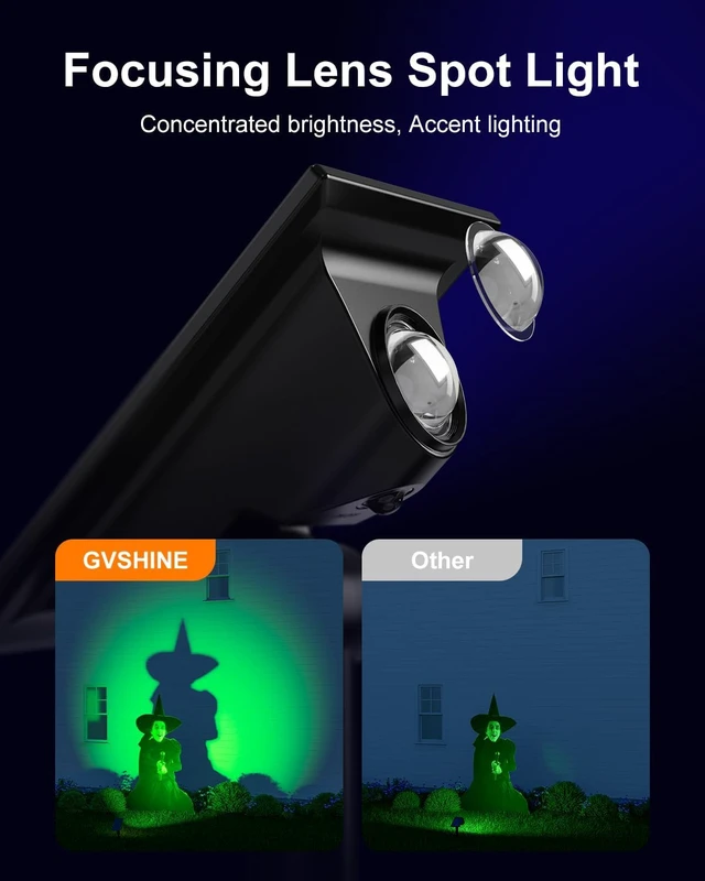 Alt view image 3 of 7 - 6 Pack Color Changing Solar Powered LED Spot Lights Halloween Decorations
