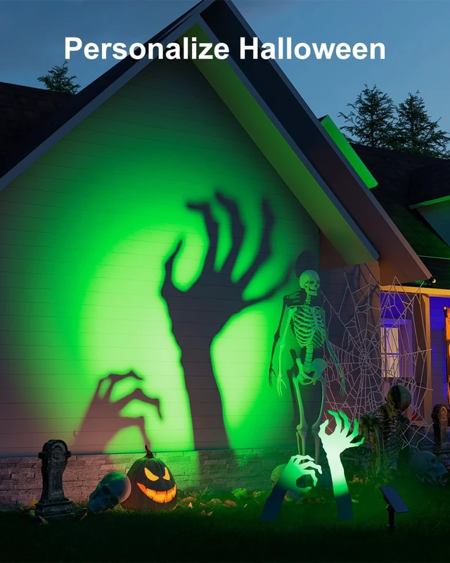 Alt view image 4 of 7 - 6 Pack Color Changing Solar Powered LED Spot Lights Halloween Decorations