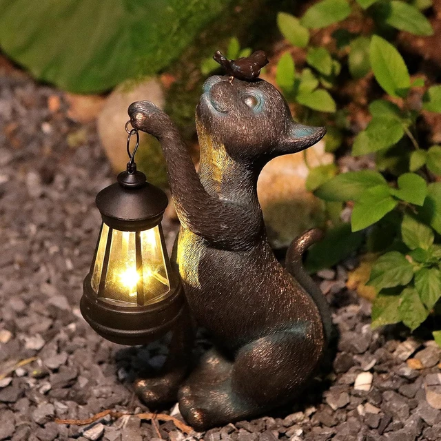 Alt view image 6 of 7 - Solar Outdoor Cat Statues Garden Decor