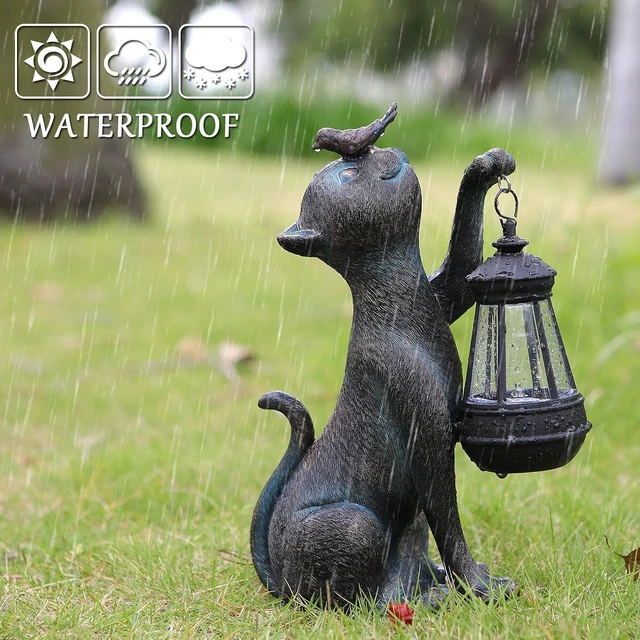 Alt view image 5 of 7 - Solar Outdoor Cat Statues Garden Decor