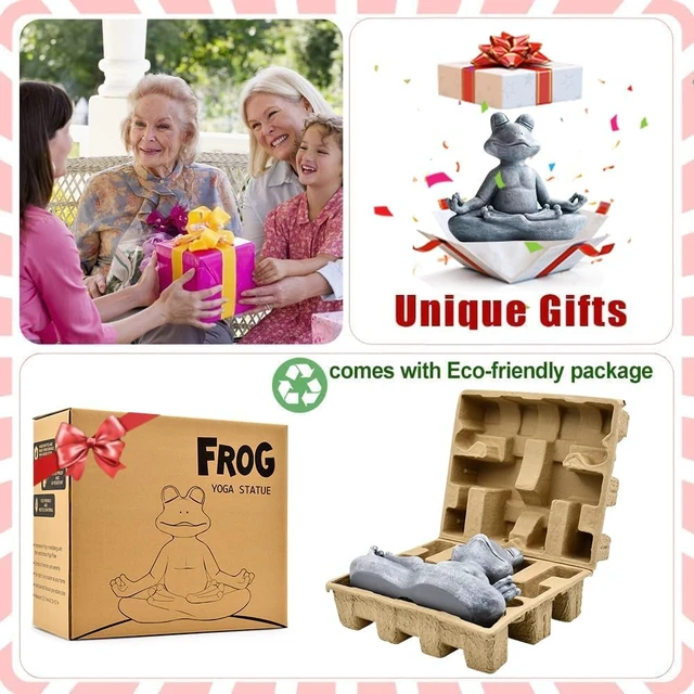 Alt view image 2 of 6 - 12.5" L x 10" H Meditating Yoga Frog Statue for Home, Garden & Gifts