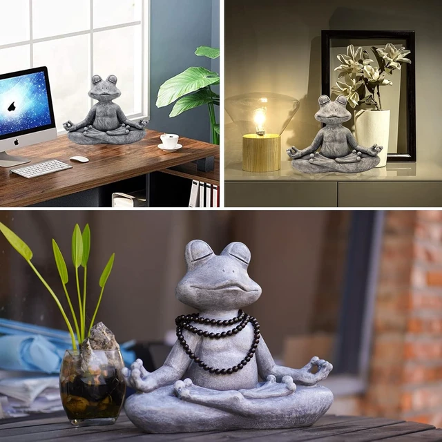 Alt view image 5 of 6 - 12.5" L x 10" H Meditating Yoga Frog Statue for Home, Garden & Gifts
