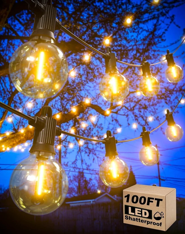 Main image of 100 Ft G40 LED String Lights IP65 Waterproof Outdoor Patio Lights