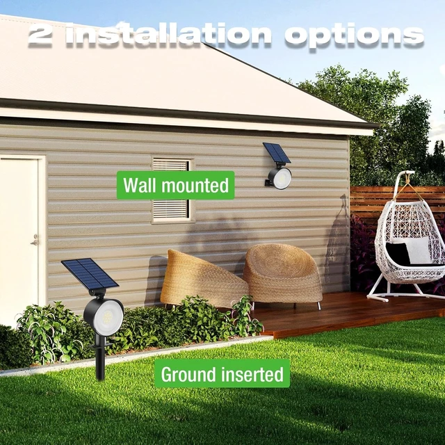 Alt view image 7 of 7 - 3 CCT Waterproof Solar Spot Lights Outdoor Landscape Spotlights