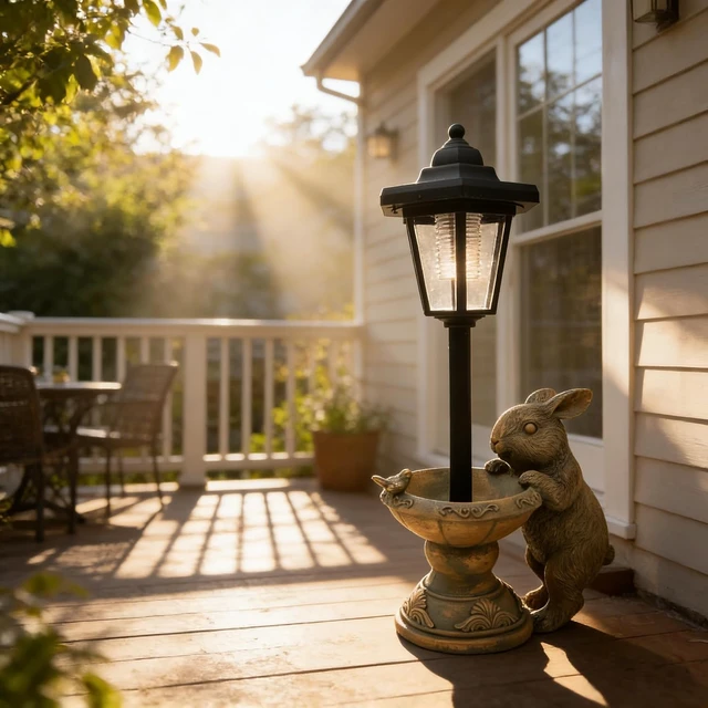 Alt view image 6 of 7 - 15.8 Tall Solar Rabbit Garden Statue with Lantern Outdoor Bunny Figurine Lights for Patio, Yard & Porch, Valentine's Day Gift for Mom, Grandma & Women
