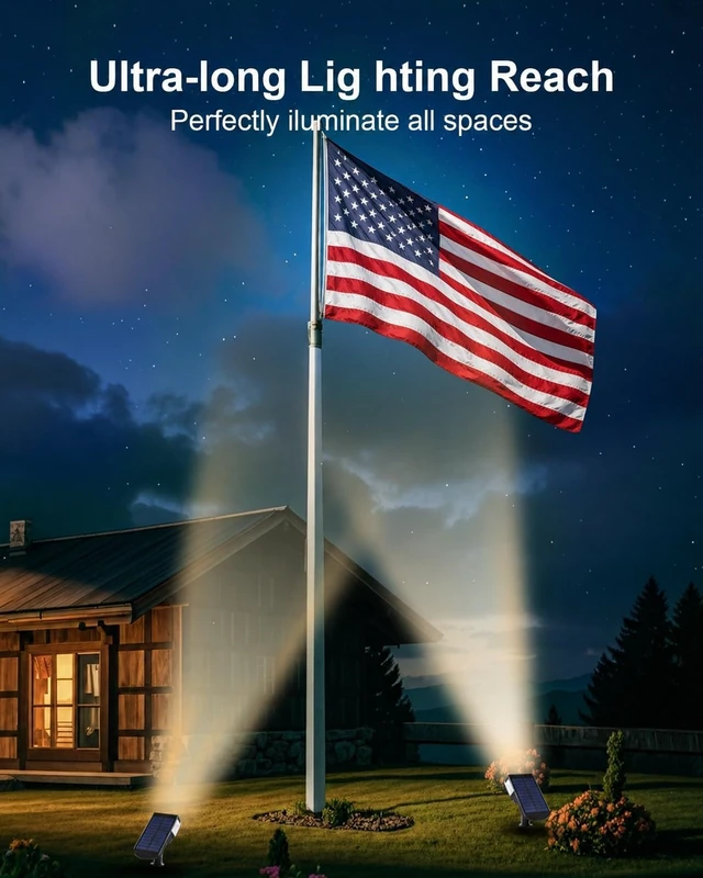 Alt view image 4 of 7 - 6 Pack IP65 Waterproof Solar Spot Lights 20 LED Warm White Dusk to Dawn Uplights for Yard, Tree, House, Garden, Wall & Pathway