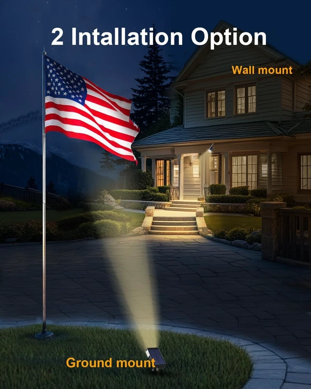 Alt view image 5 of 7 - 6 Pack IP65 Waterproof Solar Spot Lights 20 LED Warm White Dusk to Dawn Uplights for Yard, Tree, House, Garden, Wall & Pathway