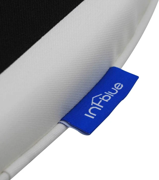 Alt view image 5 of 7 - Set of 2, 17"x16" Outdoor Chair Cushions with Ties Water Resistant All Weather U-Shape Seat Pads for Patio & Indoor Furniture (Black Stripe)