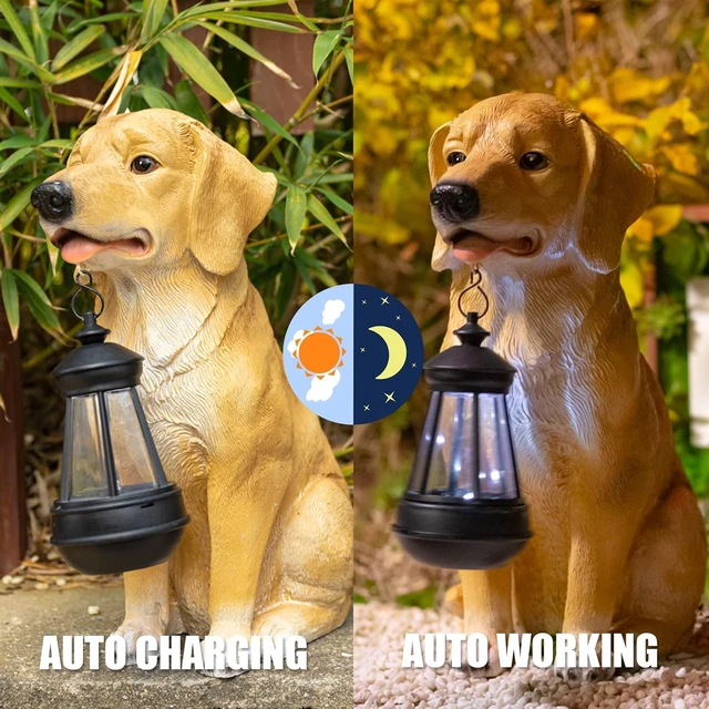 Alt view image 6 of 7 - Solar Golden Retriever Dog Statue Garden Decor with Solar Lights