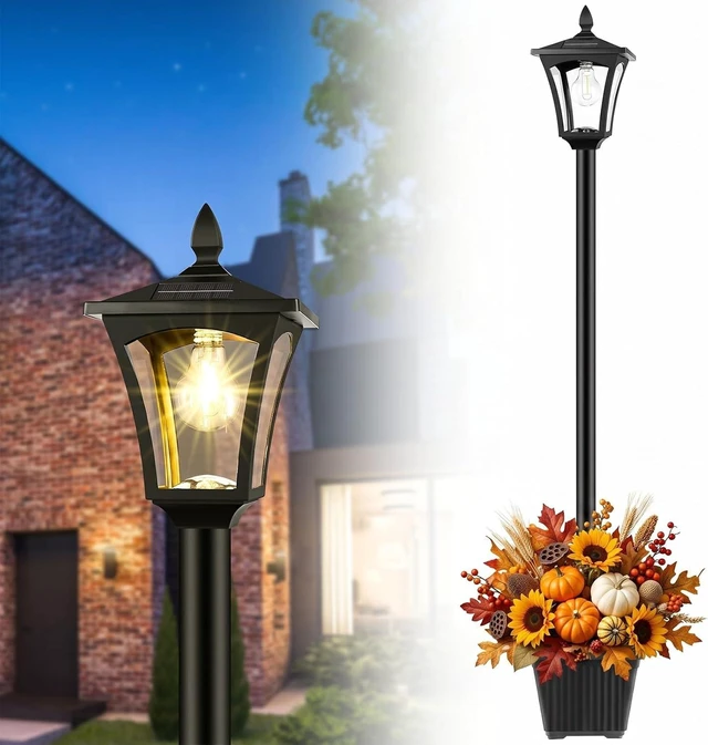 Main image of 72" Solar Post Light with Planter Waterproof Outdoor Lamp for Backyard, Pathway, Patio, Lawn & Driveway Decor