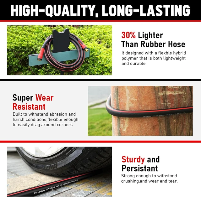 Alt view image 5 of 7 - 75 Ft x 5/8" Non-Expandable Heavy Duty Garden Hose Premium Flexible