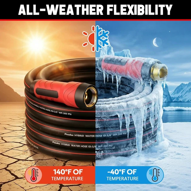 Alt view image 6 of 7 - 75 Ft x 5/8" Non-Expandable Heavy Duty Garden Hose Premium Flexible