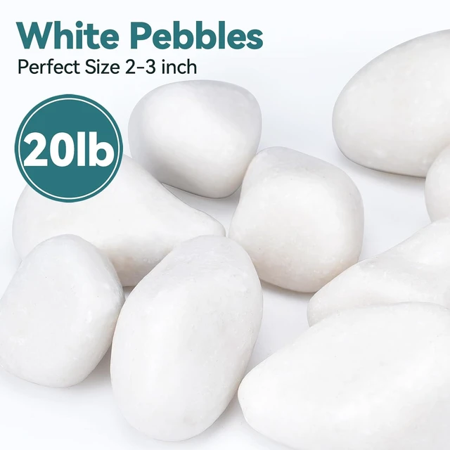 Alt view image 2 of 7 - 20 Lbs White Landscaping Rocks 2-3 Inch River Rocks for Plants