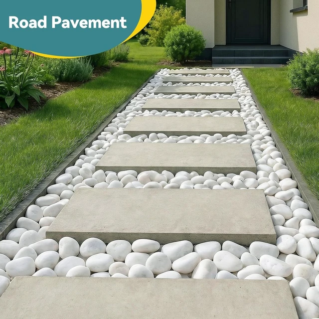 Alt view image 4 of 7 - 20 Lbs White Landscaping Rocks 2-3 Inch River Rocks for Plants