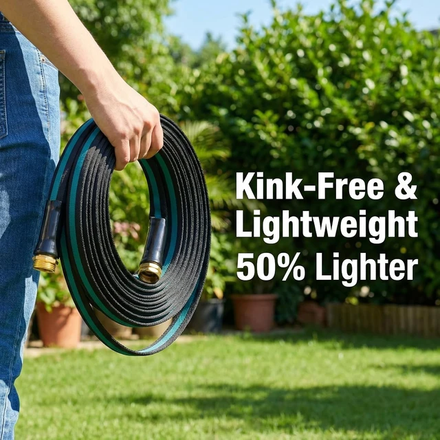 Alt view image 4 of 7 - 75 Ft Kink-Resistant Lightweight Garden Hose Flexible High-Pressure Hose for Outdoor Watering, Lawn Care, Garden & Car Cleaning
