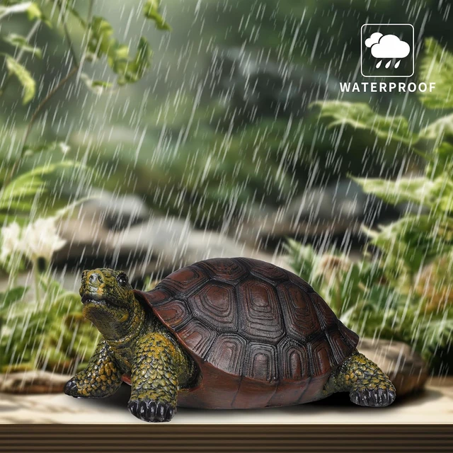 Alt view image 2 of 5 - Weather-Resistant Resin Turtle Statue Artistic Simulation Animal Sculpture, Exquisite Handicraft for Gardens, Courtyards, Ponds & Holiday Decor