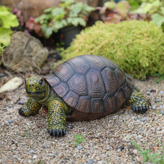 Alt view image 3 of 5 - Weather-Resistant Resin Turtle Statue Artistic Simulation Animal Sculpture, Exquisite Handicraft for Gardens, Courtyards, Ponds & Holiday Decor