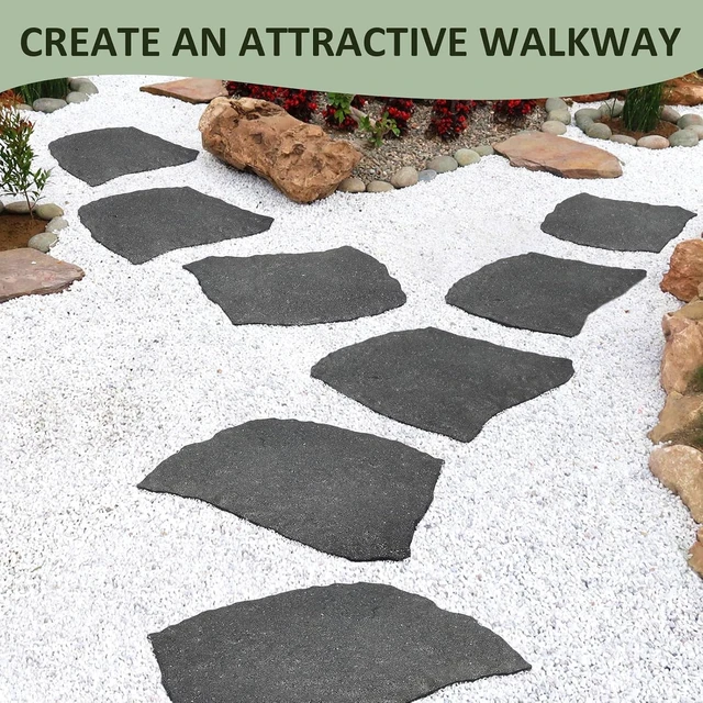 Alt view image 4 of 7 - 3 Pack Rubber Stepping Stones Outdoor Garden Pavers for Pathway & Walkway