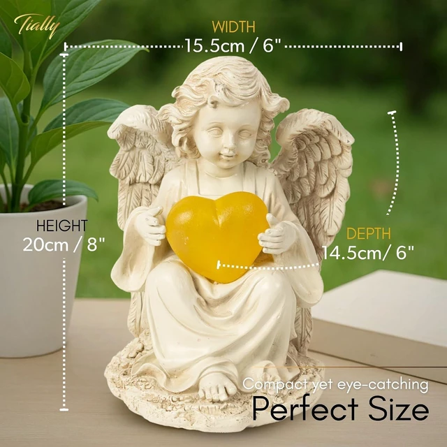 Alt view image 2 of 7 - 8" Solar Angel Garden Statue Guardian Memorial Outdoor Light