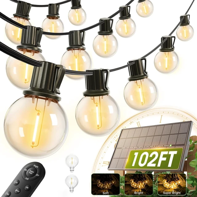 Main image of 102 Ft Waterproof Solar String Lights Outdoor with USB Charging