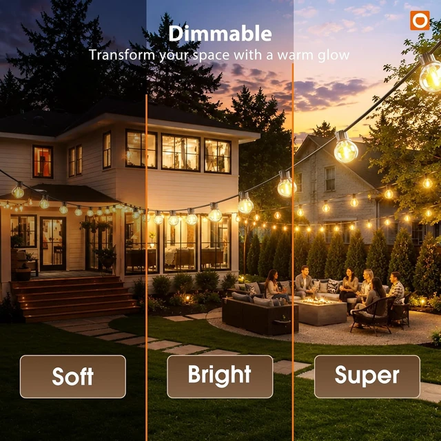 Alt view image 3 of 7 - 102 Ft Waterproof Solar String Lights Outdoor with USB Charging