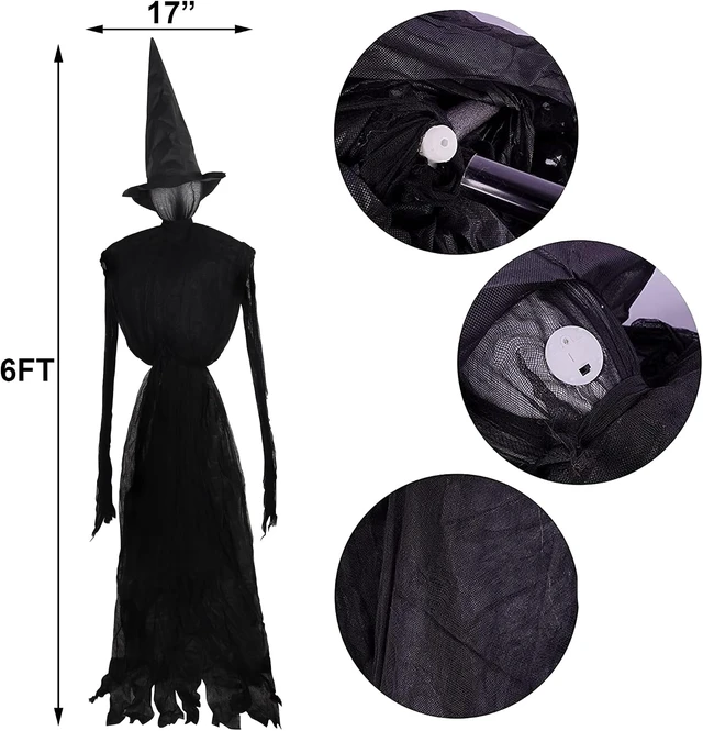 Alt view image 2 of 7 - 3 Pack 6 Ft Halloween Witch Decorations Outdoor