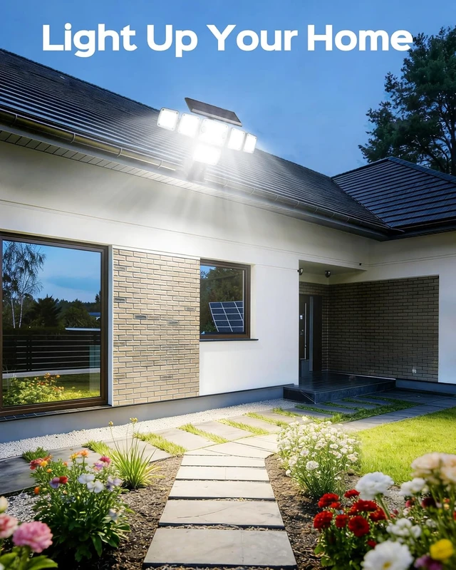 Alt view image 6 of 7 - 5000LM Solar Flood Lights with Motion Sensor Clip-On Outdoor Solar Lights