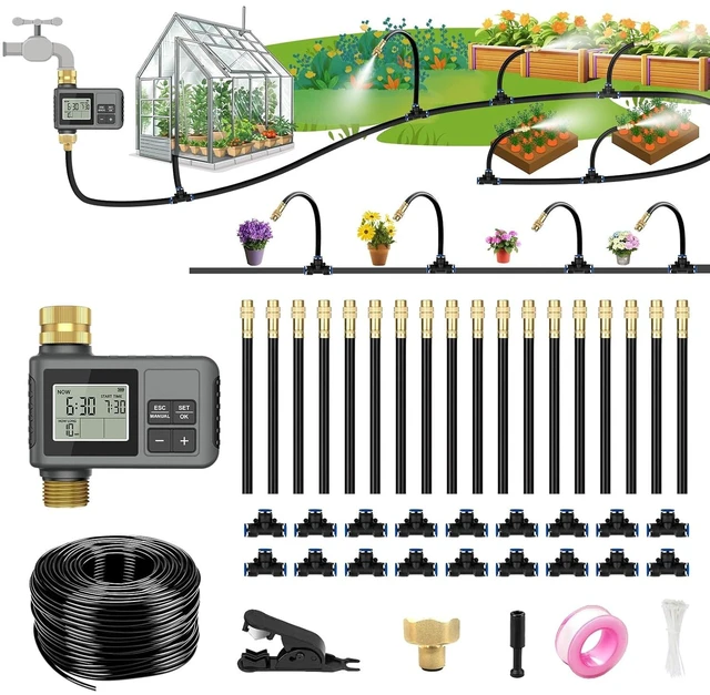 Main image of Drip Irrigation System with Smart Water Timer, 60 Ft