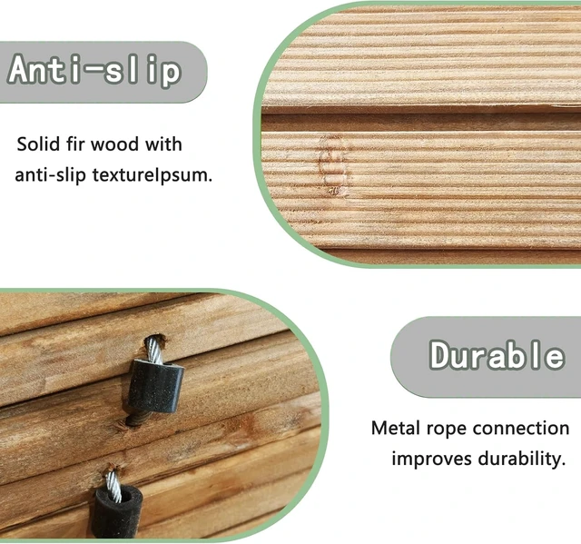 Alt view image 4 of 7 - 8 Ft Roll-Out Wooden Garden Pathway Outdoor Wood Walkway (Natural)
