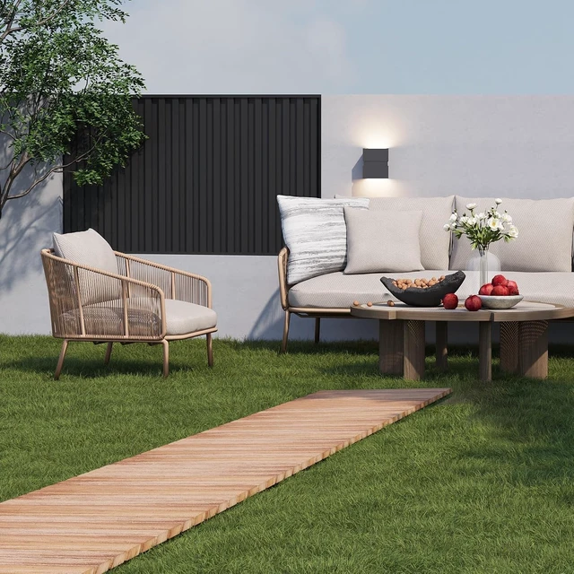 Alt view image 7 of 7 - 8 Ft Roll-Out Wooden Garden Pathway Outdoor Wood Walkway (Natural)