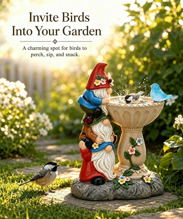 Alt view image 7 of 7 - Funny Triple Stacked Solar Gnome Garden Statue
