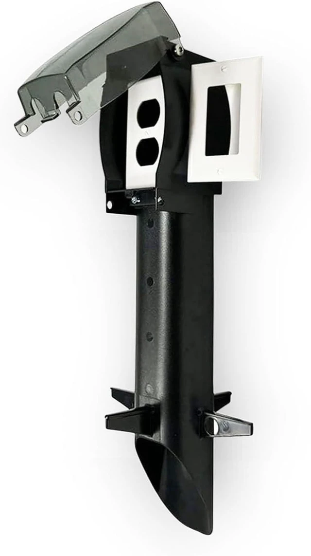 Main image of GPD19B-1 19.5" Low-Profile Outdoor Power Post Enclosure Black Landscape Electrical Post for GFCI & Duplex Outlets