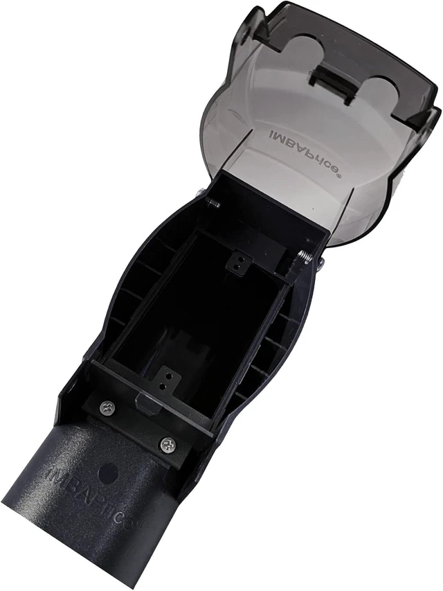 Alt view image 4 of 7 - GPD19B-1 19.5" Low-Profile Outdoor Power Post Enclosure Black Landscape Electrical Post for GFCI & Duplex Outlets