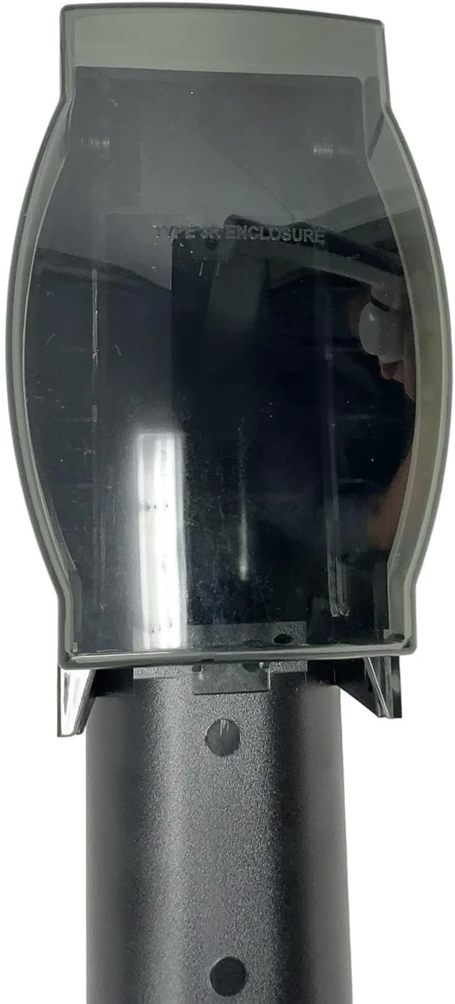 Alt view image 6 of 7 - GPD19B-1 19.5" Low-Profile Outdoor Power Post Enclosure Black Landscape Electrical Post for GFCI & Duplex Outlets