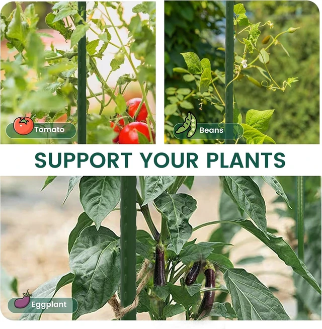 Alt view image 2 of 6 - 25 Pcs 48 Inch Plant Support Garden Stakes for Outdoor Plants