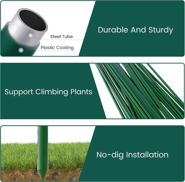 Alt view image 6 of 6 - 25 Pcs 48 Inch Plant Support Garden Stakes for Outdoor Plants