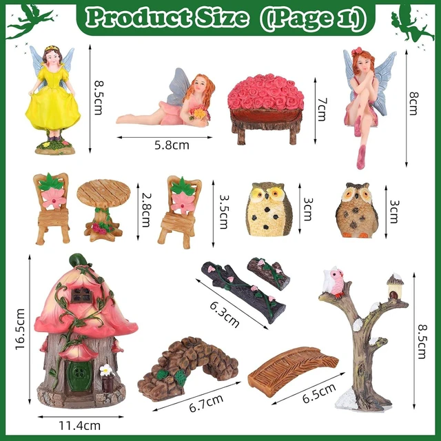 Alt view image 3 of 7 - 93 Pcs Miniature Fairy Garden House Accessories