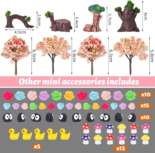 Alt view image 5 of 7 - 93 Pcs Miniature Fairy Garden House Accessories