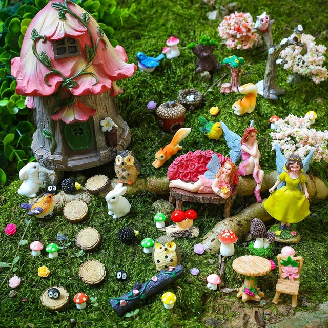 Alt view image 6 of 7 - 93 Pcs Miniature Fairy Garden House Accessories