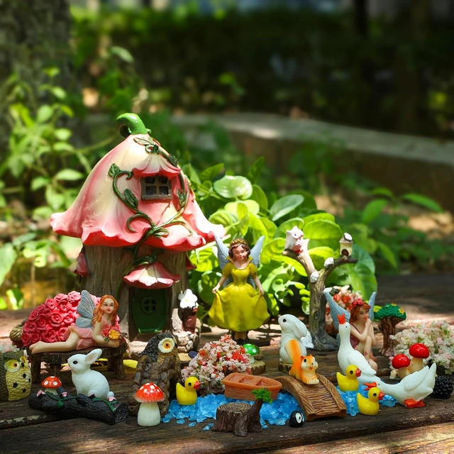 Alt view image 7 of 7 - 93 Pcs Miniature Fairy Garden House Accessories