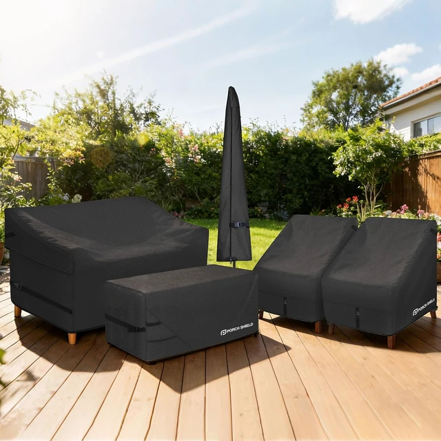 Alt view image 7 of 7 - 92W x 40D x 35H Inch Waterproof Outdoor Sofa Cover, Black