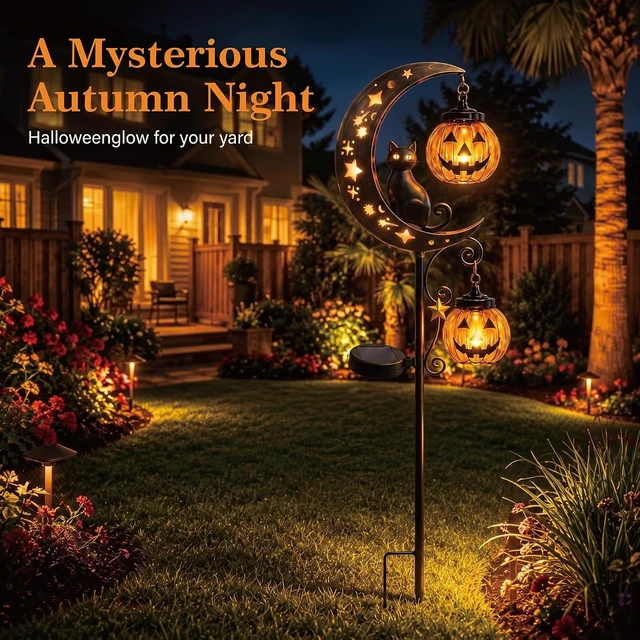 Alt view image 2 of 7 - 2 Pcs Solar Halloween Lights Outdoor Decorations